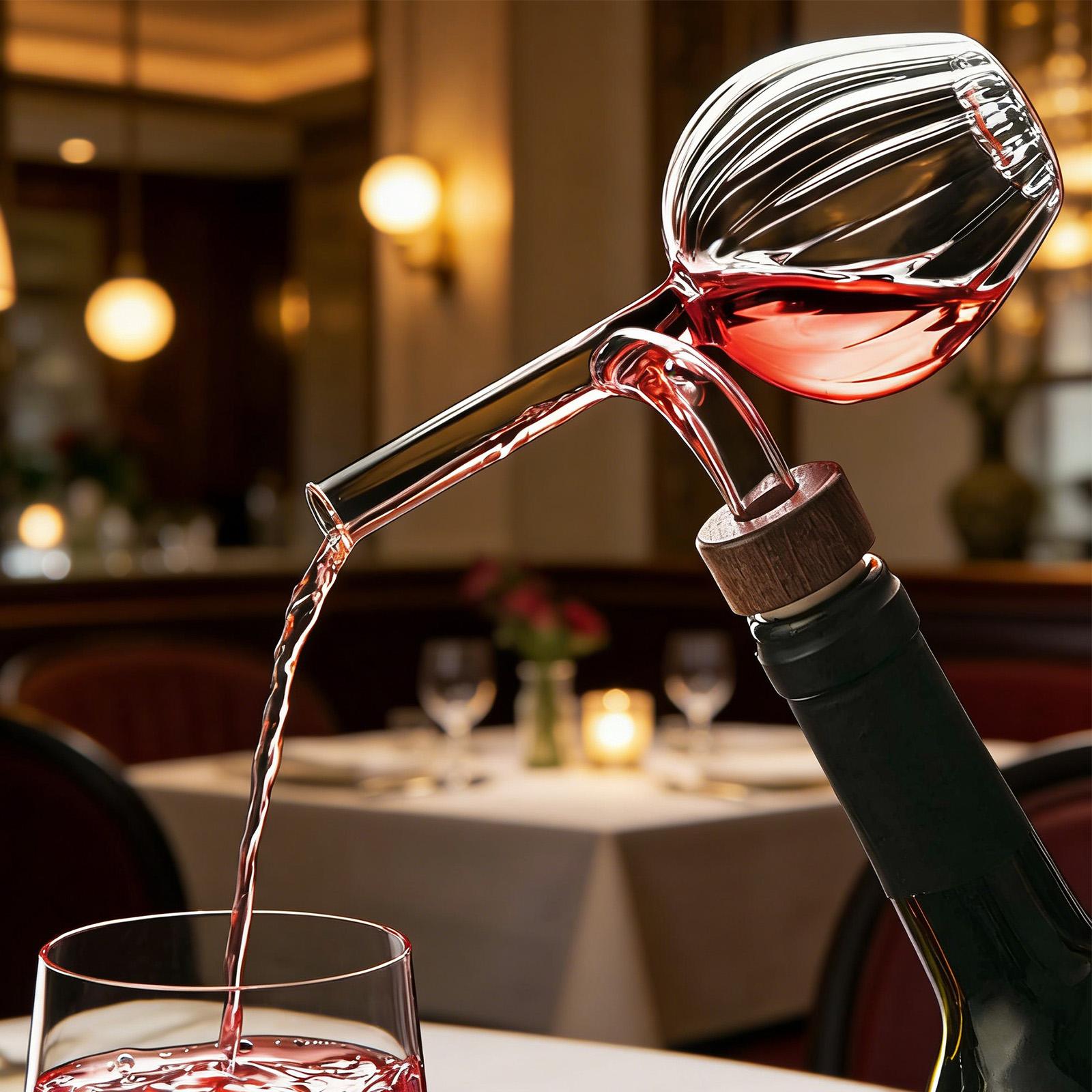 Wine Aerator Pour - Dekanter Merah Transparan Modern dengan Aerator