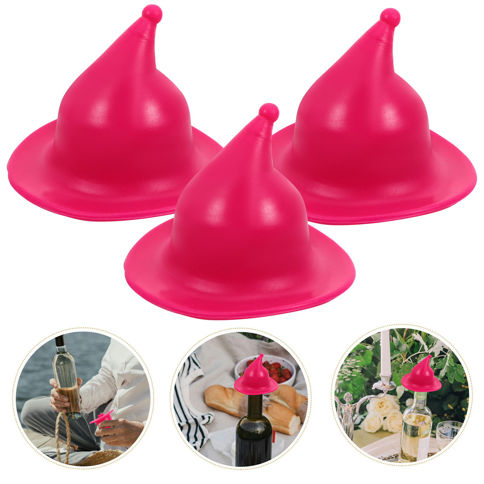 Wine Beer Hat - 4 buah Penutup Botol Anggur Silikon