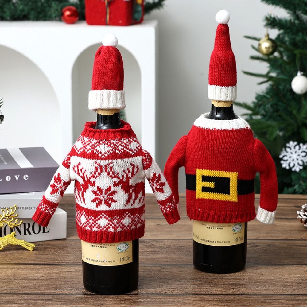 Wine Beer Hat - Sarung Botol Anggur Elk dengan Motif