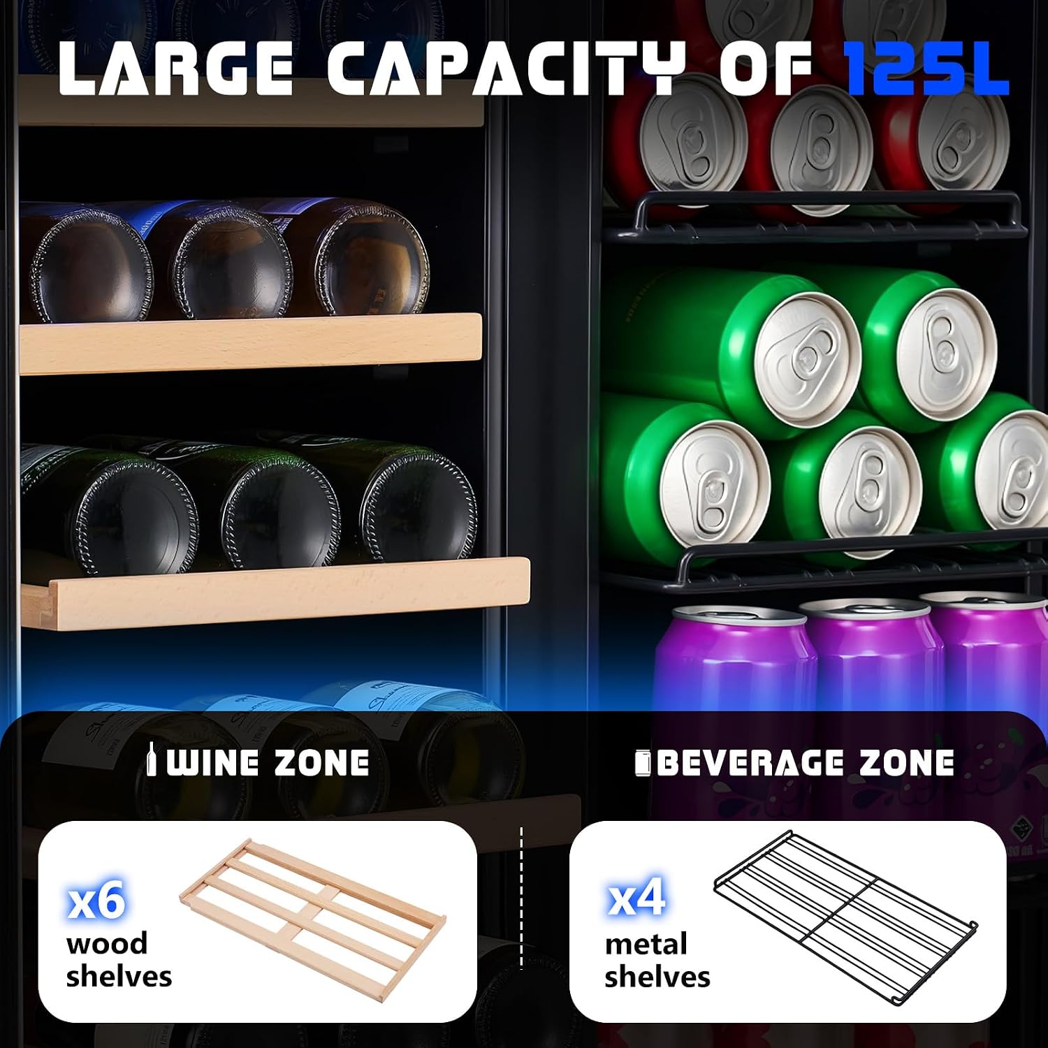 Kulkas Minuman, Kulkas Anggur  - Wine Beer Dual Zone ulasan dan harga