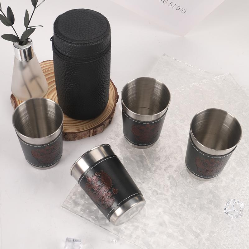 4Pcs/Set Cangkir Perjalanan Lu - Whisky Beer And Wine ulasan dan harga